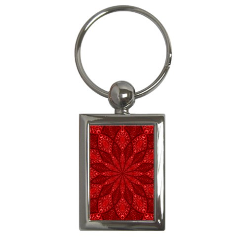 Red Quilt Key Chain (Rectangle) from ArtsNow.com Front