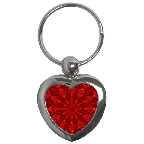 Red Quilt Key Chain (Heart) from ArtsNow.com Front