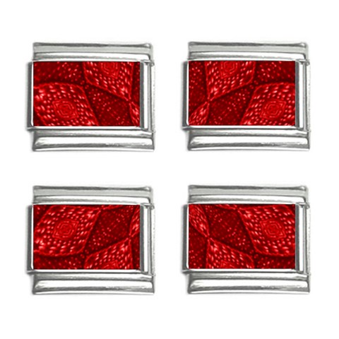 Red Quilt 9mm Italian Charm (4 pack) from ArtsNow.com Front