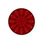 Red Quilt Rubber Round Coaster (4 pack)