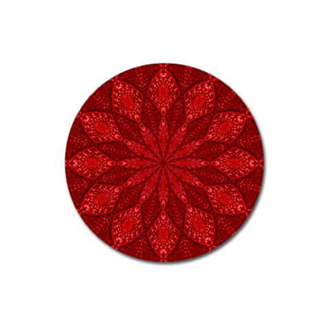 Red Quilt Magnet 3  (Round) from ArtsNow.com Front