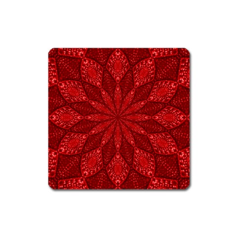 Red Quilt Magnet (Square) from ArtsNow.com Front