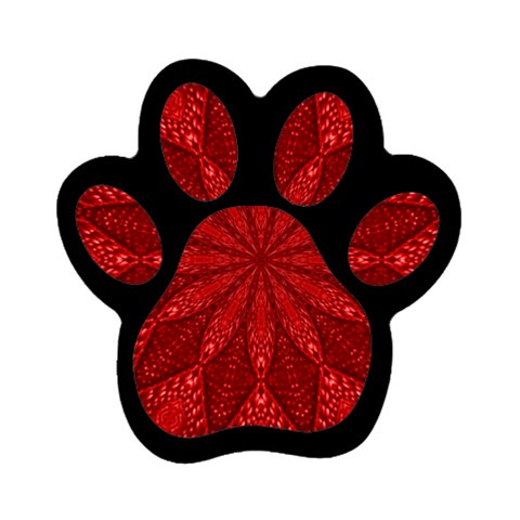 Red Quilt Magnet (Paw Print) from ArtsNow.com Front