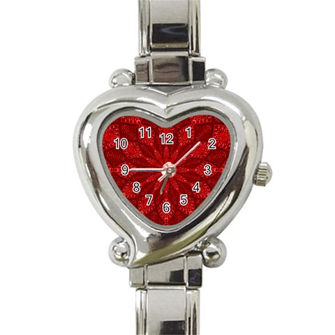 Red Quilt Heart Italian Charm Watch from ArtsNow.com Front