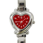 Red Quilt Heart Italian Charm Watch