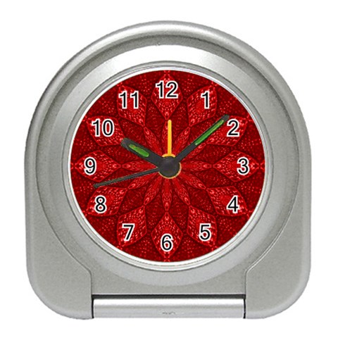 Red Quilt Travel Alarm Clock from ArtsNow.com Front