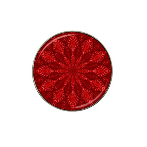 Red Quilt Hat Clip Ball Marker from ArtsNow.com Front