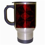 Red Quilt Travel Mug (Silver Gray)