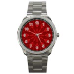 Red Quilt Sport Metal Watch