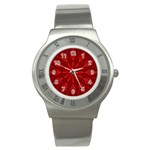 Red Quilt Stainless Steel Watch