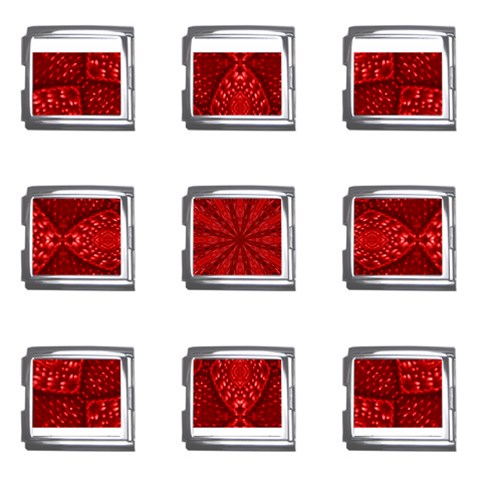 Red Quilt Mega Link Italian Charm (9 pack) from ArtsNow.com Front