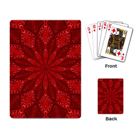 Red Quilt Playing Cards Single Design from ArtsNow.com Back