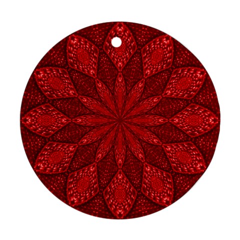 Red Quilt Round Ornament (Two Sides) from ArtsNow.com Front