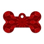 Red Quilt Dog Tag Bone (Two Sides)