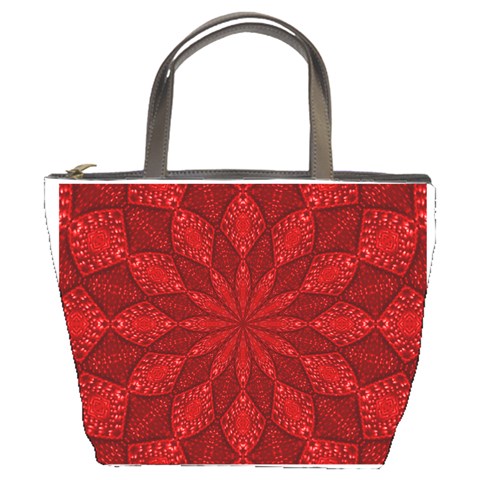 Red Quilt Bucket Bag from ArtsNow.com Front