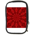 Red Quilt Compact Camera Leather Case