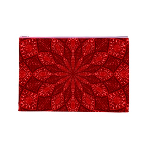 Red Quilt Cosmetic Bag (Large) from ArtsNow.com Front