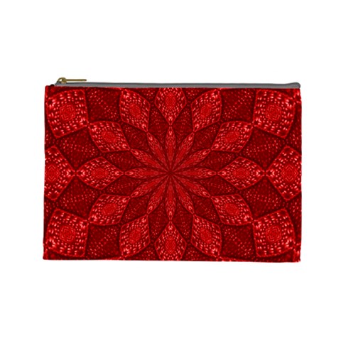 Red Quilt Cosmetic Bag (Large) from ArtsNow.com Front