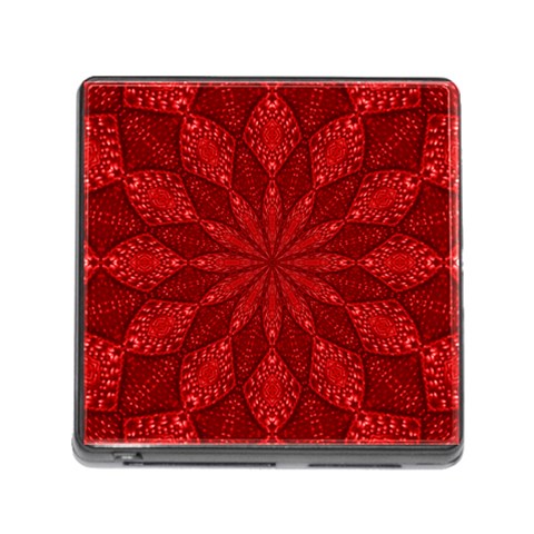 Red Quilt Memory Card Reader with Storage (Square) from ArtsNow.com Front