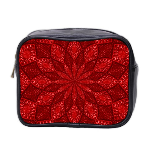 Red Quilt Mini Toiletries Bag (Two Sides) from ArtsNow.com Front