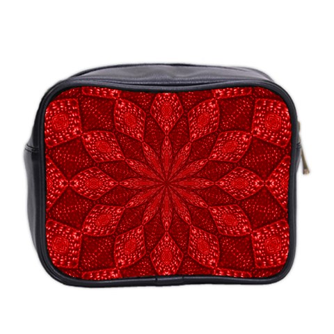 Red Quilt Mini Toiletries Bag (Two Sides) from ArtsNow.com Back