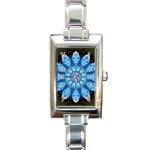 Baby Blue Flower Rectangular Italian Charm Watch