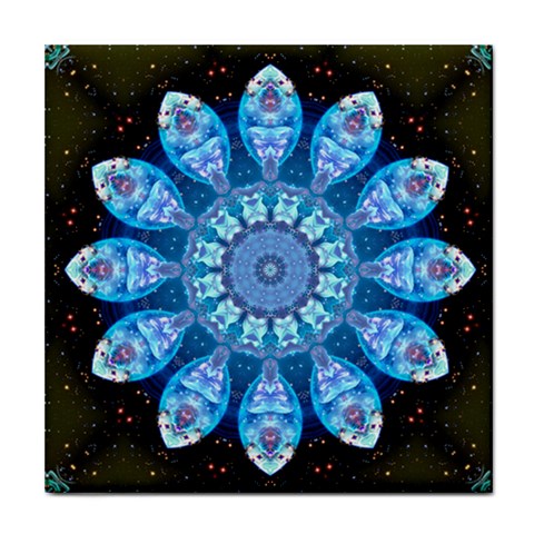 Baby Blue Flower Tile Coaster from ArtsNow.com Front