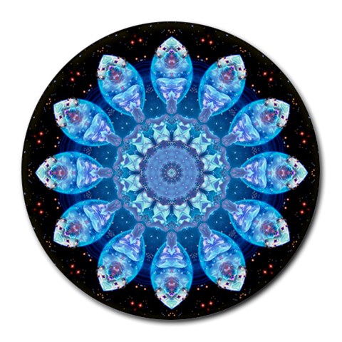 Baby Blue Flower Round Mousepad from ArtsNow.com Front