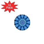 Baby Blue Flower 1  Mini Button (10 pack) 