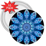 Baby Blue Flower 3  Button (10 pack)