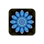 Baby Blue Flower Rubber Coaster (Square)