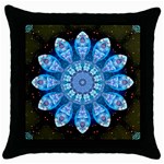 Baby Blue Flower Throw Pillow Case (Black)