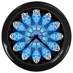 Baby Blue Flower Wall Clock (Black)