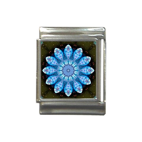 Baby Blue Flower Italian Charm (13mm) from ArtsNow.com Front