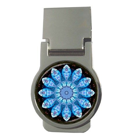 Baby Blue Flower Money Clip (Round) from ArtsNow.com Front