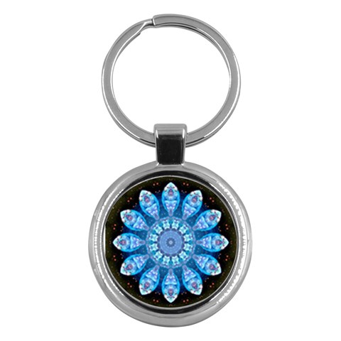 Baby Blue Flower Key Chain (Round) from ArtsNow.com Front