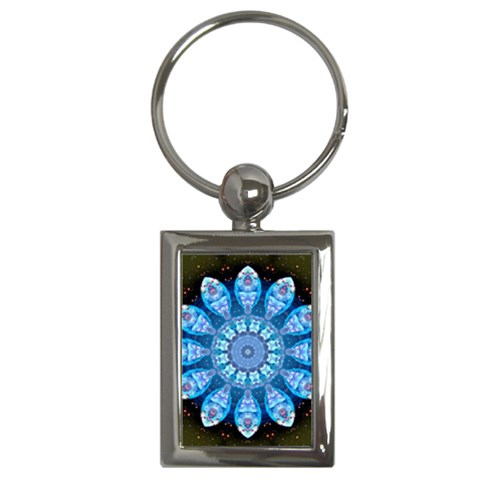 Baby Blue Flower Key Chain (Rectangle) from ArtsNow.com Front