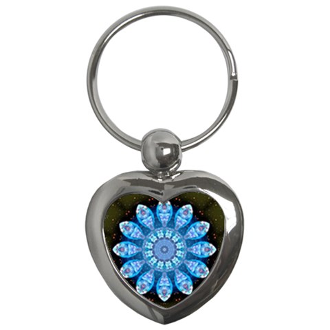 Baby Blue Flower Key Chain (Heart) from ArtsNow.com Front