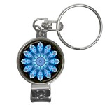 Baby Blue Flower Nail Clippers Key Chain