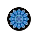 Baby Blue Flower Rubber Round Coaster (4 pack)