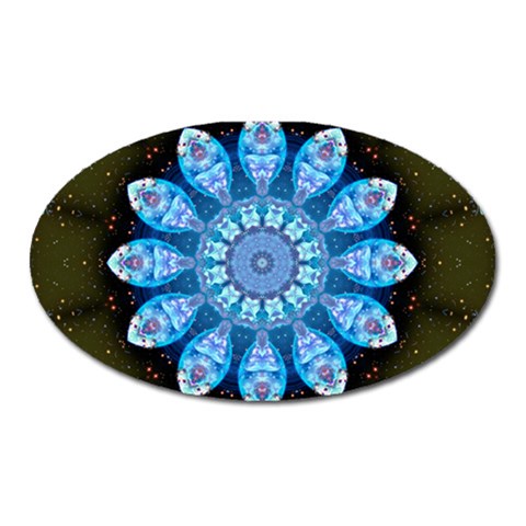 Baby Blue Flower Magnet (Oval) from ArtsNow.com Front