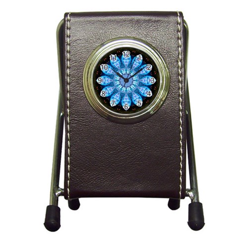 Baby Blue Flower Pen Holder Desk Clock from ArtsNow.com Front