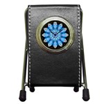 Baby Blue Flower Pen Holder Desk Clock