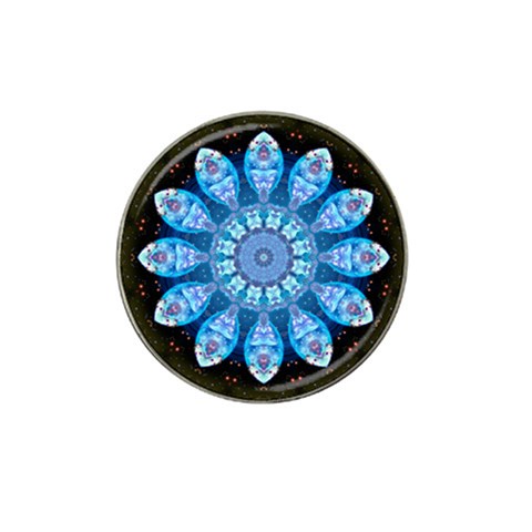 Baby Blue Flower Hat Clip Ball Marker from ArtsNow.com Front