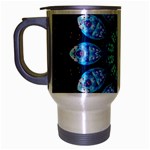 Baby Blue Flower Travel Mug (Silver Gray)