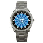 Baby Blue Flower Sport Metal Watch