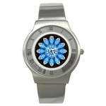 Baby Blue Flower Stainless Steel Watch