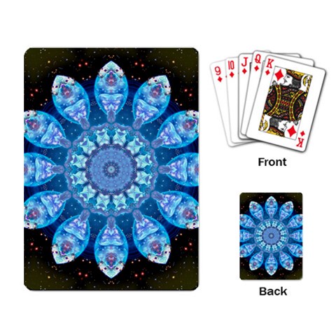 Baby Blue Flower Playing Cards Single Design from ArtsNow.com Back