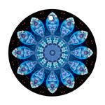 Baby Blue Flower Round Ornament (Two Sides)