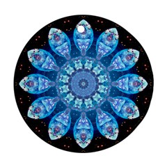 Baby Blue Flower Round Ornament (Two Sides) from ArtsNow.com Back